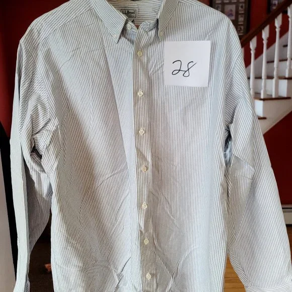 ll bean wrinkle free dress shirts Men's Wrinkle-Free Classic Oxford Cloth Shirt, Traditional Fit University Stripe | Dress Shirts